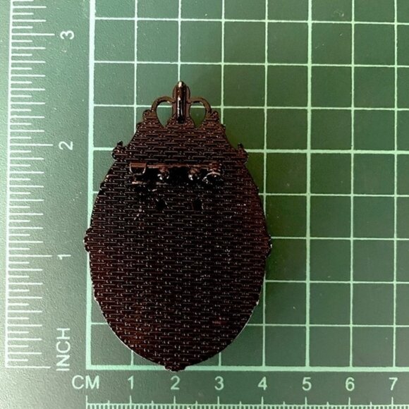 Black and Red Skeleton Lady Cameo Victorian Style Pendant Brooch, NWT - Picture 4 of 4